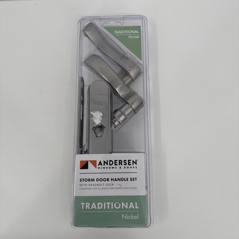 Anderson Traditional‎ Nickel Storm Door Handle Set With Deadbolt Lock 92892